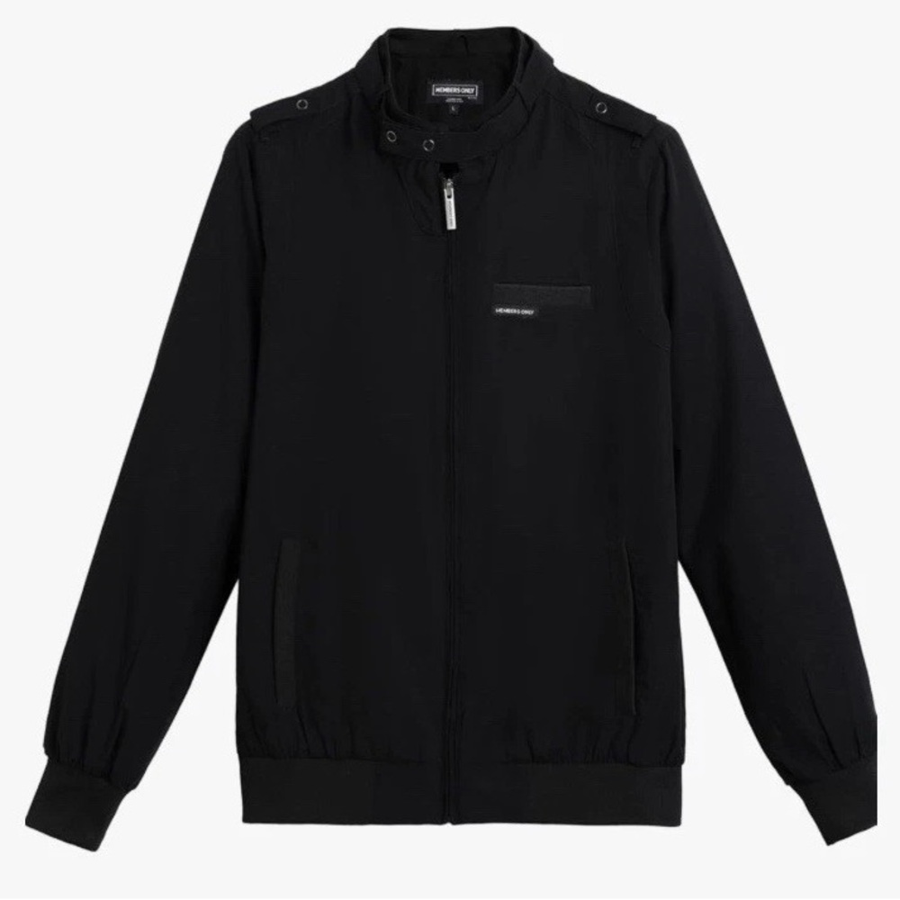 Members Only Classic Black Windbreaker small